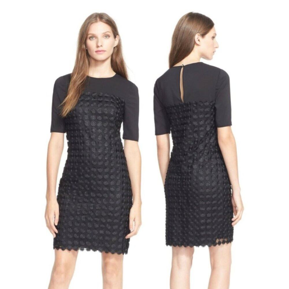 Ted Baker Nadira Black Geometric Lace Shift Dress